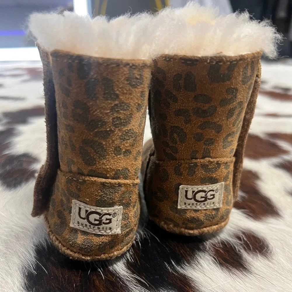 UGG Australia Jesse‎ Leopard Baby Boots Brown Cheetah Size 2/3